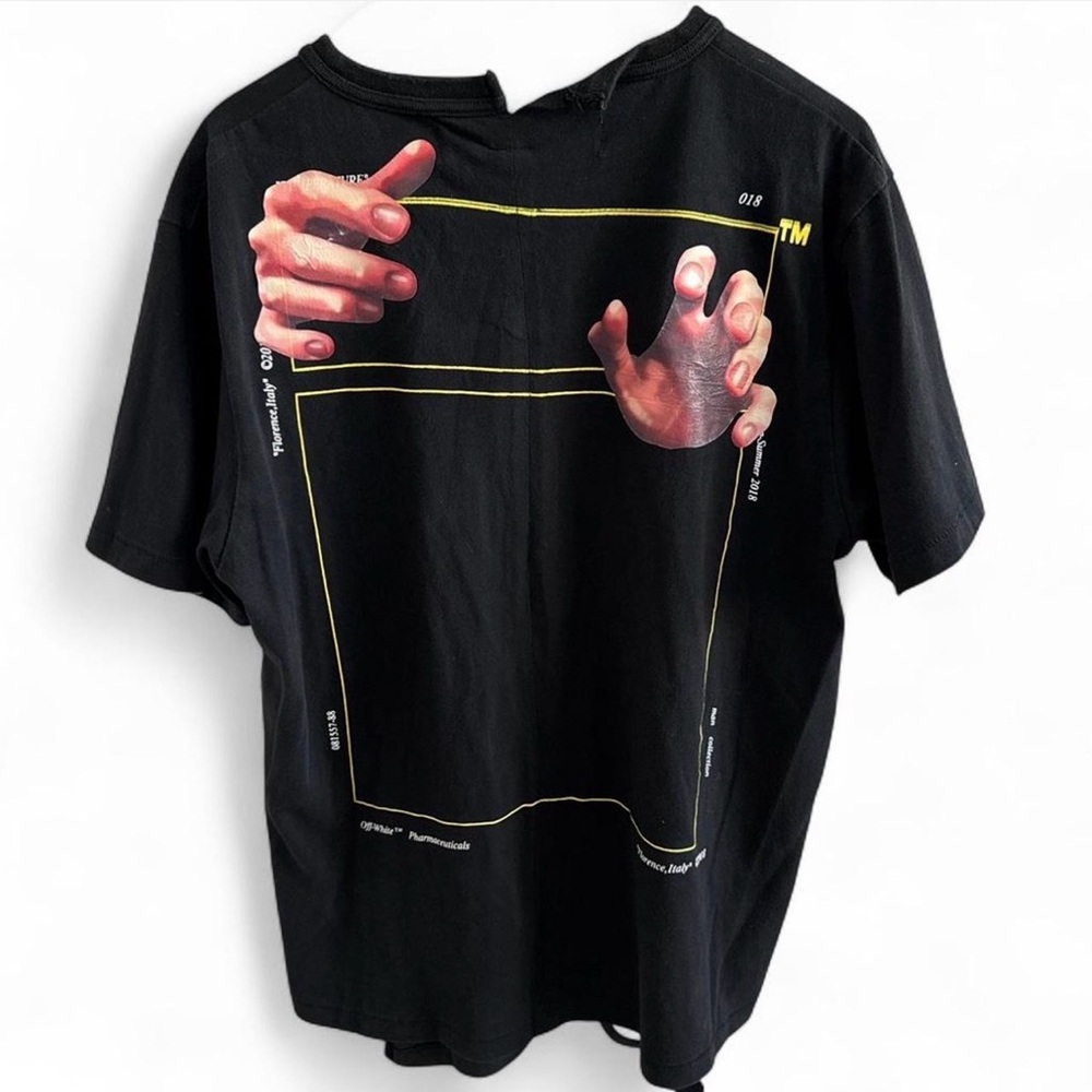 Off-White Black Short Sleeve Tee with Graphic Virgil - Picture 3 of 5
